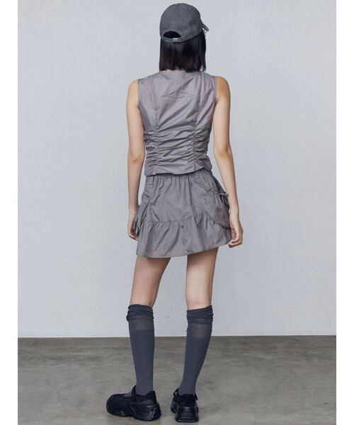 EMODA（エモダ）の「リボンギャザートップ（Tシャツ/カットソー・レディース・その他/ブラック/グレー・FREE）」の6枚目の写真