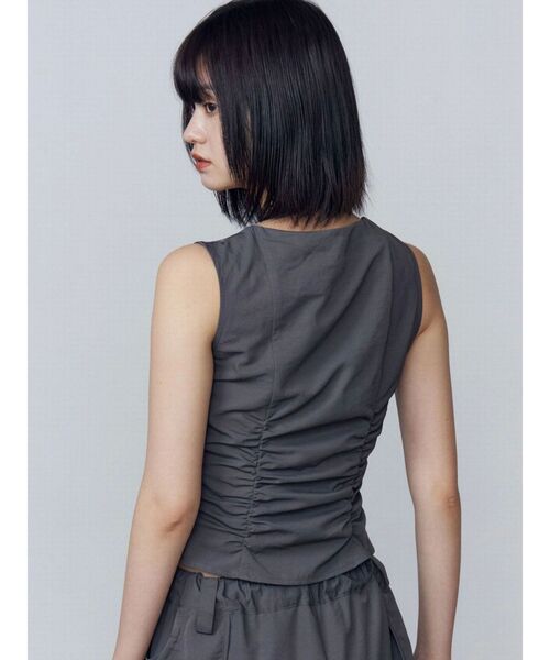 EMODA（エモダ）の「リボンギャザートップ（Tシャツ/カットソー・レディース・その他/ブラック/グレー・FREE）」の9枚目の写真
