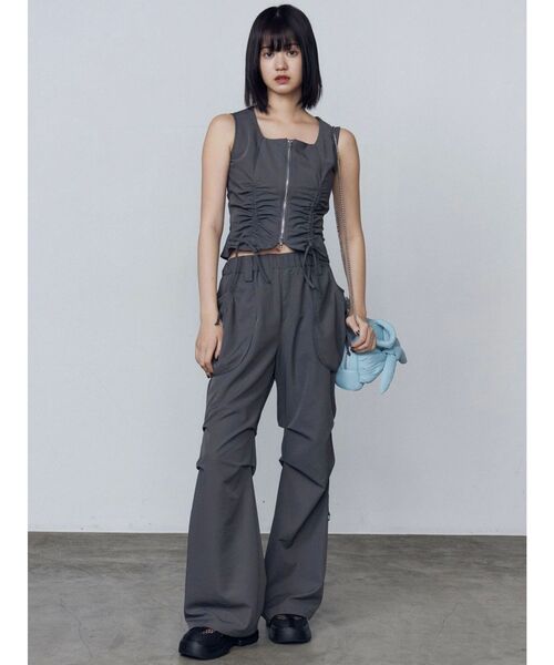 EMODA（エモダ）の「リボンギャザートップ（Tシャツ/カットソー・レディース・その他/ブラック/グレー・FREE）」の10枚目の写真