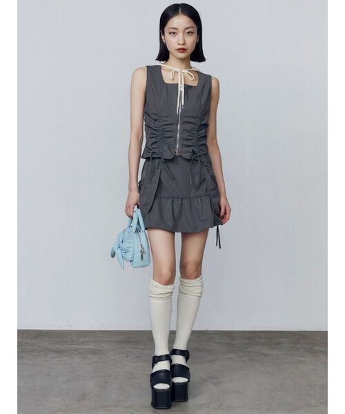 EMODA（エモダ）の「リボンギャザートップ（Tシャツ/カットソー・レディース・その他/ブラック/グレー・FREE）」の16枚目の写真