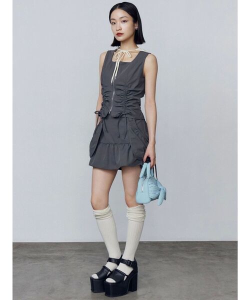 EMODA（エモダ）の「リボンギャザートップ（Tシャツ/カットソー・レディース・その他/ブラック/グレー・FREE）」の17枚目の写真