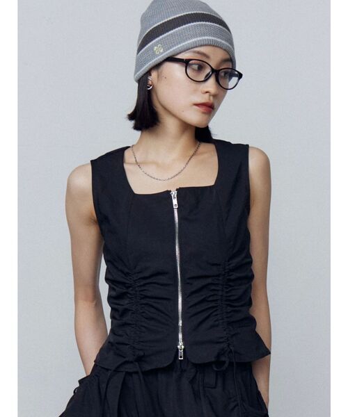 EMODA（エモダ）の「リボンギャザートップ（Tシャツ/カットソー・レディース・その他/ブラック/グレー・FREE）」の19枚目の写真