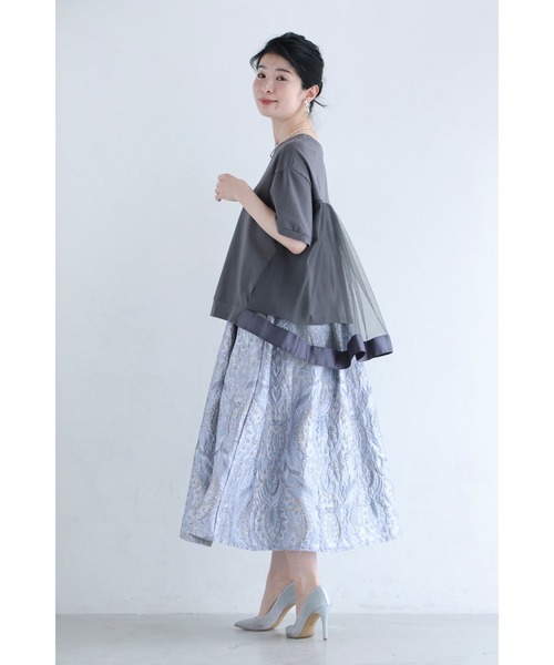 cawaii（カワイイ）の「（黒）後ろ下がりベールのTシャツトップス（Tシャツ/カットソー・レディース・ブラック/ダークグレー/ホワイト・FREE）」の7枚目の写真