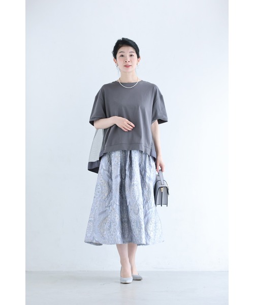 cawaii（カワイイ）の「（黒）後ろ下がりベールのTシャツトップス（Tシャツ/カットソー・レディース・ブラック/ダークグレー/ホワイト・FREE）」の9枚目の写真