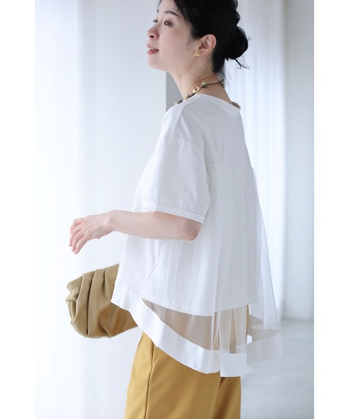 cawaii（カワイイ）の「（黒）後ろ下がりベールのTシャツトップス（Tシャツ/カットソー・レディース・ブラック/ダークグレー/ホワイト・FREE）」の16枚目の写真