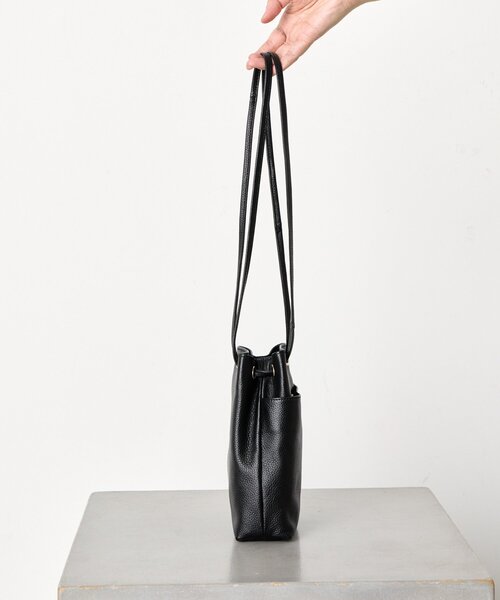 Jena espace merveilleux（ジェナ　エスパスメルヴェイユ）の「本革ミニ巾着バッグ（トートバッグ・レディース・グレー/ブラック・FREE）」の7枚目の写真