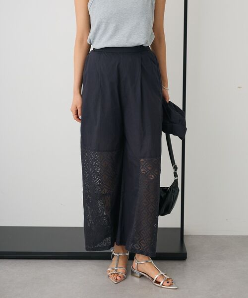 CRAFT STANDARD BOUTIQUE（クラフトスタンダードブティック）の「レースパッチワークパンツ（その他パンツ・レディース・アイボリー/ブラック・FREE）」の3枚目の写真