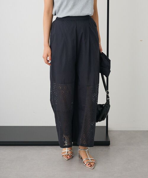 CRAFT STANDARD BOUTIQUE（クラフトスタンダードブティック）の「レースパッチワークパンツ（その他パンツ・レディース・アイボリー/ブラック・FREE）」の5枚目の写真