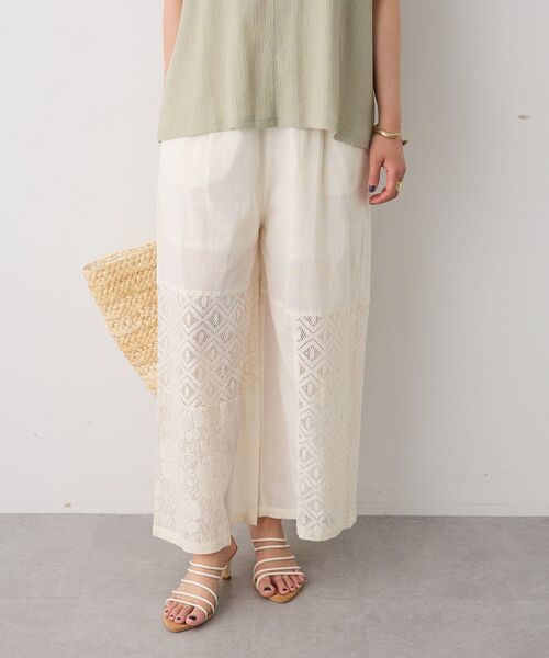 CRAFT STANDARD BOUTIQUE（クラフトスタンダードブティック）の「レースパッチワークパンツ（その他パンツ・レディース・アイボリー/ブラック・FREE）」の13枚目の写真