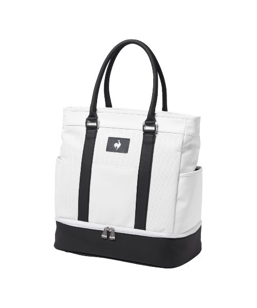 le coq sportif GOLF(ルコックスポルティフゴルフ)の「【le coq sportif GOLF】二層式ボストンバッグ(シューズ収納可能) ゴルフバック(ボストンバッグ・メンズ・ホワイト/ブラック/ネイビー・F)」の2枚目の写真