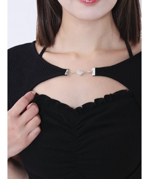 EATME（イートミー）の「ホルターネックレイヤードリブTOP（Tシャツ/カットソー・レディース・オレンジ/グレー/ブラック・FREE）」の9枚目の写真