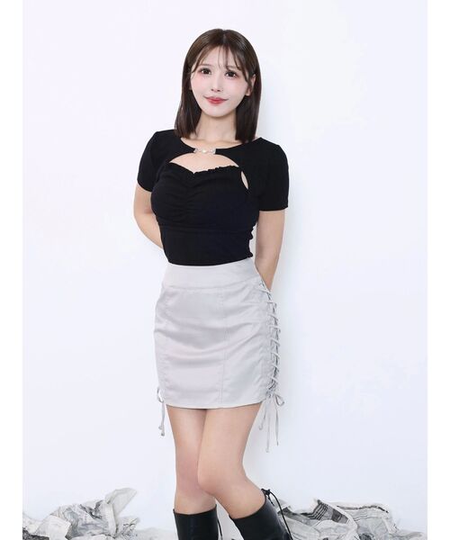 EATME（イートミー）の「ホルターネックレイヤードリブTOP（Tシャツ/カットソー・レディース・オレンジ/グレー/ブラック・FREE）」の13枚目の写真