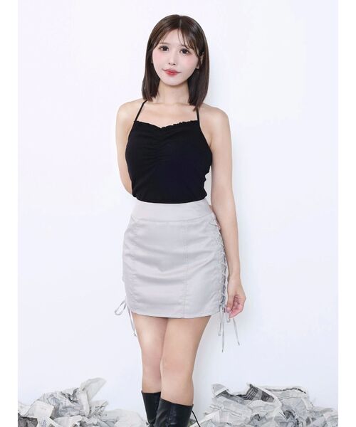 EATME（イートミー）の「ホルターネックレイヤードリブTOP（Tシャツ/カットソー・レディース・オレンジ/グレー/ブラック・FREE）」の15枚目の写真