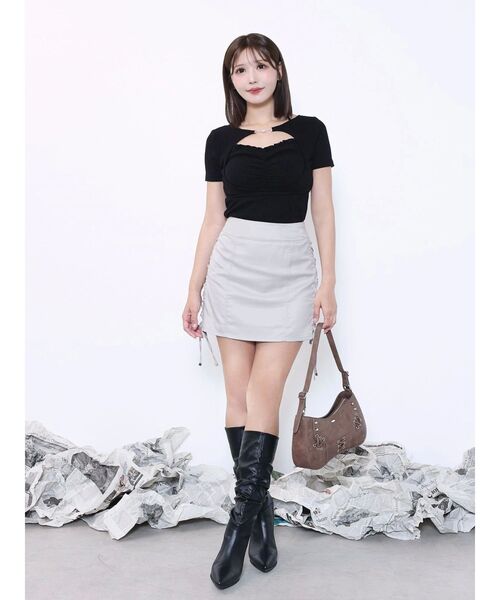 EATME（イートミー）の「ホルターネックレイヤードリブTOP（Tシャツ/カットソー・レディース・オレンジ/グレー/ブラック・FREE）」の17枚目の写真