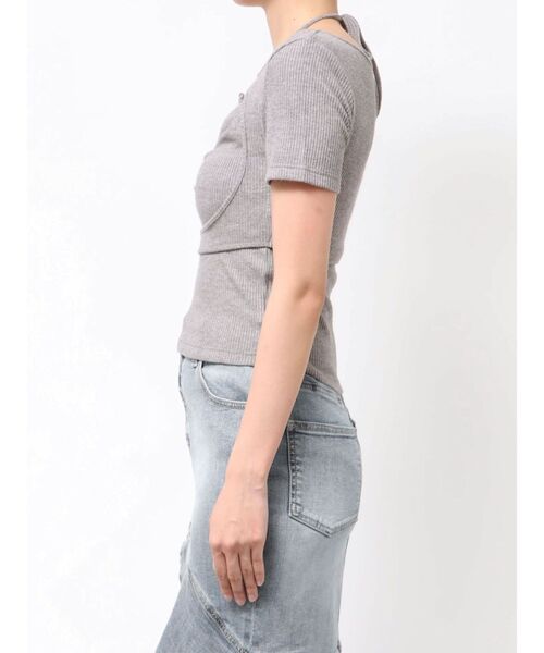 EATME（イートミー）の「ホルターネックレイヤードリブTOP（Tシャツ/カットソー・レディース・オレンジ/グレー/ブラック・FREE）」の19枚目の写真