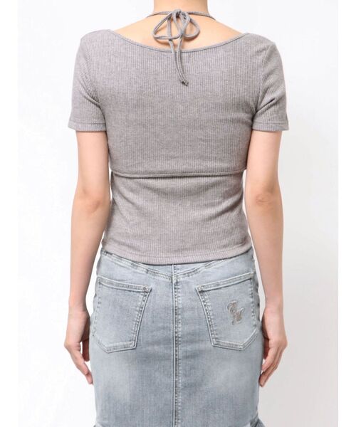 EATME（イートミー）の「ホルターネックレイヤードリブTOP（Tシャツ/カットソー・レディース・オレンジ/グレー/ブラック・FREE）」の20枚目の写真