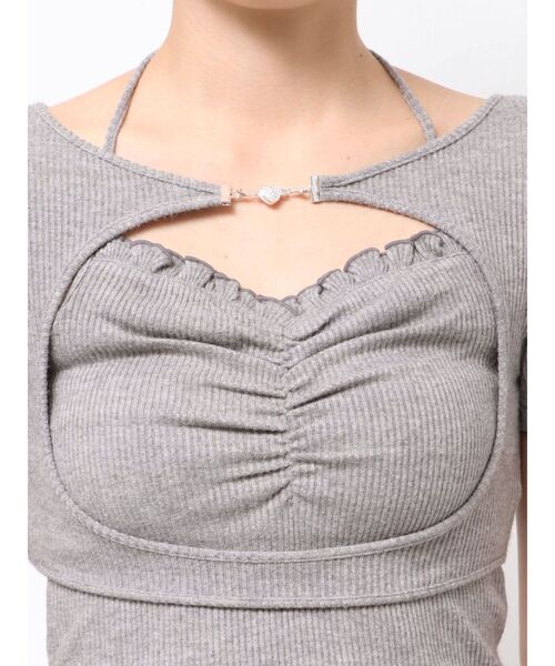 EATME（イートミー）の「ホルターネックレイヤードリブTOP（Tシャツ/カットソー・レディース・オレンジ/グレー/ブラック・FREE）」の21枚目の写真