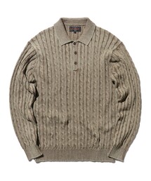 BEAMS PLUS | ピグメントダイ ケーブル ニット ポロシャツ(ポロシャツ)