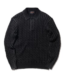 BEAMS PLUS | ピグメントダイ ケーブル ニット ポロシャツ(ポロシャツ)