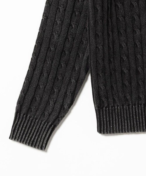 BEAMS PLUS（ビームスプラス）の「ピグメントダイ ケーブル ニット ポロシャツ（ポロシャツ・メンズ・ブラック/ベージュ・S/M/L/XL）」の10枚目の写真