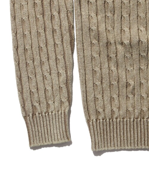 BEAMS PLUS（ビームスプラス）の「ピグメントダイ ケーブル ニット ポロシャツ（ポロシャツ・メンズ・ブラック/ベージュ・S/M/L/XL）」の15枚目の写真