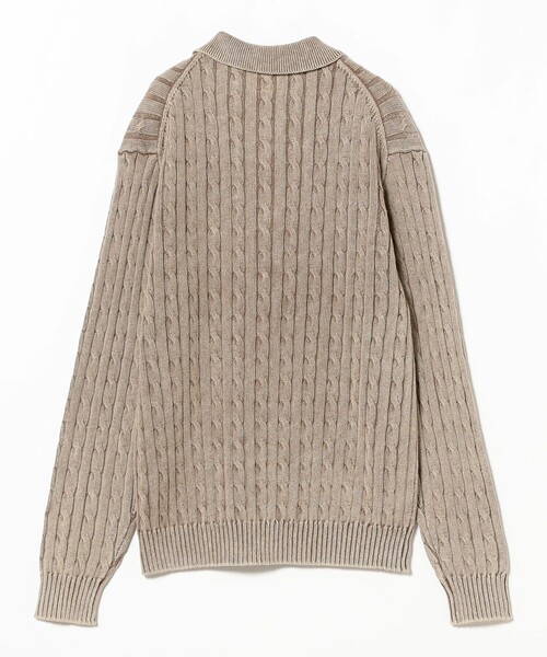 BEAMS PLUS（ビームスプラス）の「ピグメントダイ ケーブル ニット ポロシャツ（ポロシャツ・メンズ・ブラック/ベージュ・S/M/L/XL）」の19枚目の写真