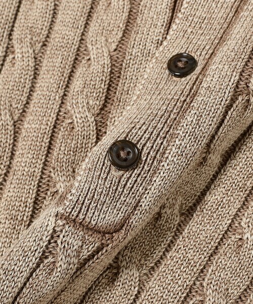 BEAMS PLUS（ビームスプラス）の「ピグメントダイ ケーブル ニット ポロシャツ（ポロシャツ・メンズ・ブラック/ベージュ・S/M/L/XL）」の20枚目の写真