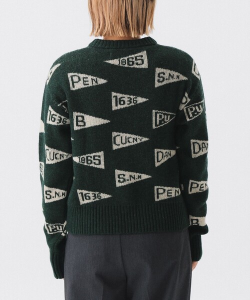 BEAMS BOY（ビームスボーイ）の「【1/15再値下げ】ペナント ニット プルオーバー（ニット/セーター・レディース・グリーン/ネイビー・ONE SIZE）」の10枚目の写真