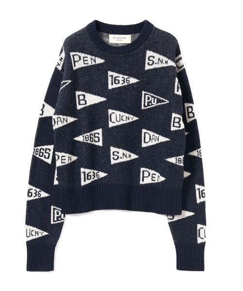 BEAMS BOY（ビームスボーイ）の「【1/15再値下げ】ペナント ニット プルオーバー（ニット/セーター・レディース・グリーン/ネイビー・ONE SIZE）」の13枚目の写真