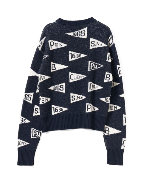 BEAMS BOY（ビームスボーイ）の「【1/15再値下げ】ペナント ニット プルオーバー（ニット/セーター・レディース・グリーン/ネイビー・ONE SIZE）」の14枚目の写真