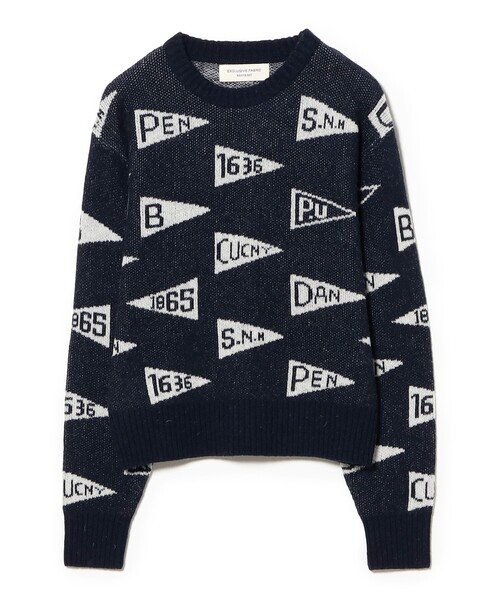 BEAMS BOY（ビームスボーイ）の「【1/15再値下げ】ペナント ニット プルオーバー（ニット/セーター・レディース・グリーン/ネイビー・ONE SIZE）」の20枚目の写真