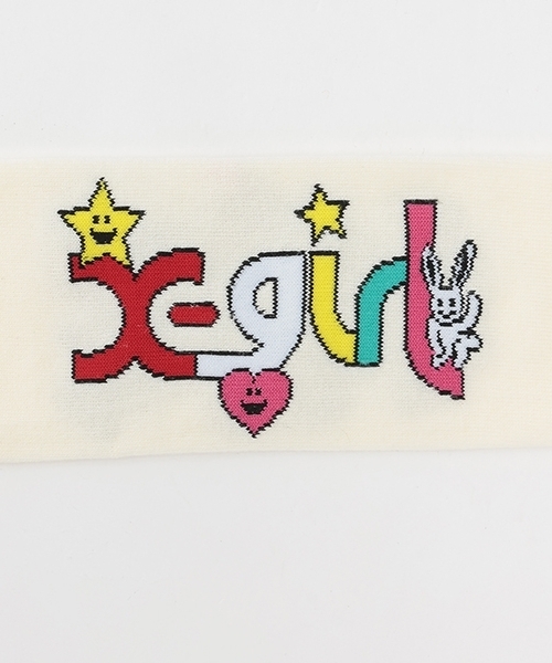 X-girl Stages(エックスガールステージス)の「ロゴ&キャラクターレッグウォーマー(その他ベビー用品・キッズ・アイボリー/レッド・F)」の4枚目の写真