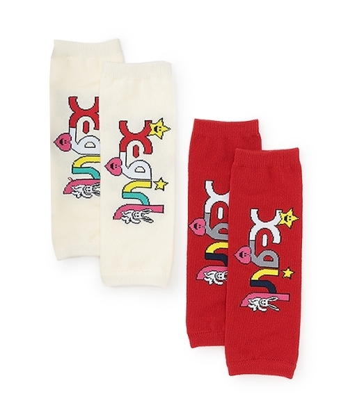 X-girl Stages(エックスガールステージス)の「ロゴ&キャラクターレッグウォーマー(その他ベビー用品・キッズ・アイボリー/レッド・F)」の7枚目の写真