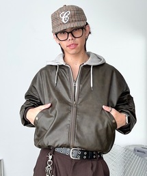 MandO（Auntie Rosa） | ヴィンテージライクレザーブルゾン(ブルゾン)