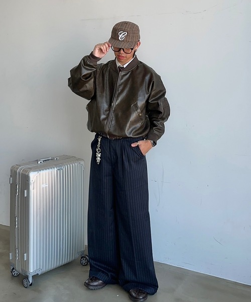 MandO(Auntie Rosa)(エムオー)の「ヴィンテージライクレザーブルゾン(ブルゾン・メンズ・ダークブラウン/ブラック・LARGE/MEDIUM)」の10枚目の写真