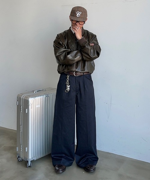 MandO(Auntie Rosa)(エムオー)の「ヴィンテージライクレザーブルゾン(ブルゾン・メンズ・ダークブラウン/ブラック・LARGE/MEDIUM)」の3枚目の写真