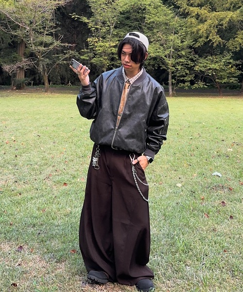 MandO(Auntie Rosa)(エムオー)の「ヴィンテージライクレザーブルゾン(ブルゾン・メンズ・ダークブラウン/ブラック・LARGE/MEDIUM)」の20枚目の写真