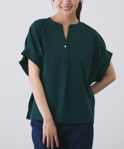 Jayro(ジャイロ)の「釦付きタックスリーブプルオーバー(Tシャツ/カットソー・レディース・ホワイト系その他/ブラック/グリーン/ブルー・M)」の3枚目の写真