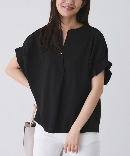 Jayro(ジャイロ)の「釦付きタックスリーブプルオーバー(Tシャツ/カットソー・レディース・ホワイト系その他/ブラック/グリーン/ブルー・M)」の2枚目の写真