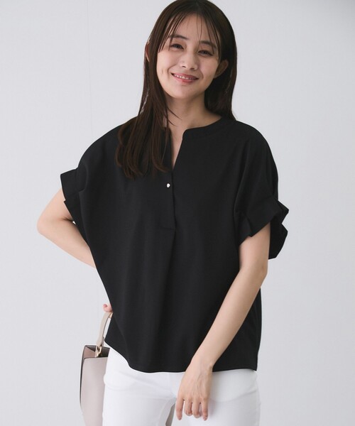 Jayro(ジャイロ)の「釦付きタックスリーブプルオーバー(Tシャツ/カットソー・レディース・ホワイト系その他/ブラック/グリーン/ブルー・M)」の6枚目の写真