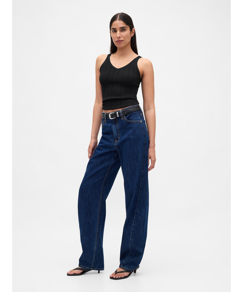GAP（ギャップ）の「リブニット タンクトップ（ニット/セーター・レディース・ベージュ/ブラック・XS/S/M/L/XL/XXS）」の3枚目の写真