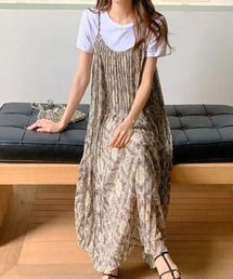 FINEnough（ファインナフ）の「エスニックプリントプリーツ加工キャミワンピース（ワンピース）」