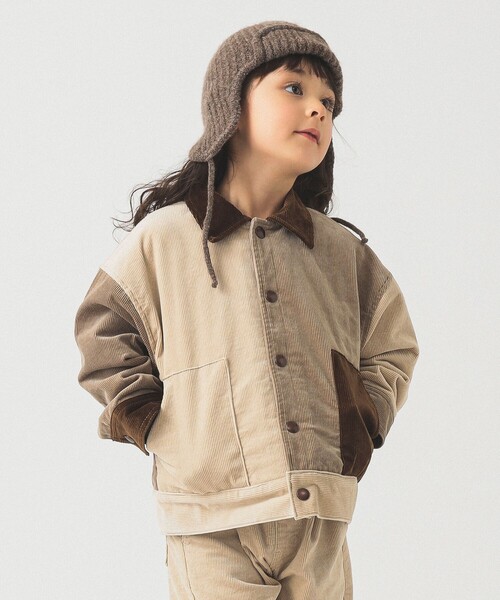 B:MING by BEAMS（ビーミングバイビームス）の「クレイジー コーデュロイ ブルゾン 2025FW（100～140cm）（ブルゾン・キッズ・ホワイト系その他5/ネイビー・120/110/100/140/130）」の2枚目の写真