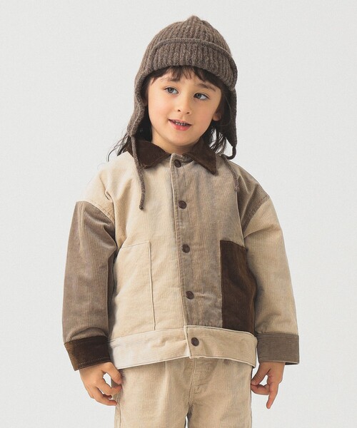 B:MING by BEAMS（ビーミングバイビームス）の「クレイジー コーデュロイ ブルゾン 2025FW（100～140cm）（ブルゾン・キッズ・ホワイト系その他5/ネイビー・120/110/100/140/130）」の3枚目の写真