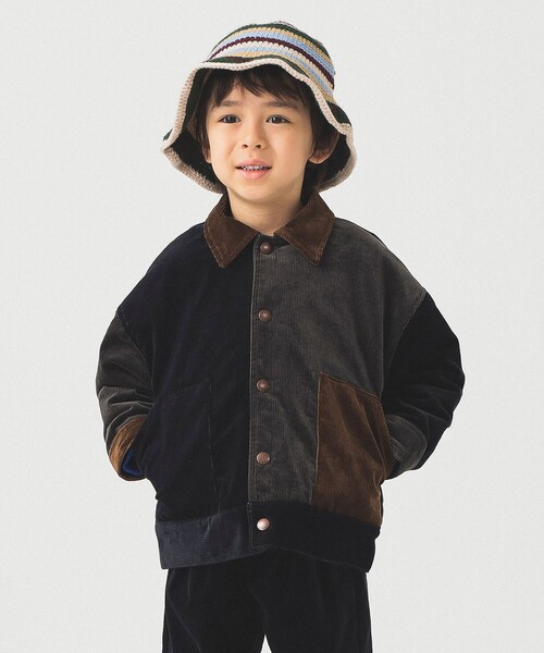B:MING by BEAMS（ビーミングバイビームス）の「クレイジー コーデュロイ ブルゾン 2025FW（100～140cm）（ブルゾン・キッズ・ホワイト系その他5/ネイビー・120/110/100/140/130）」の6枚目の写真