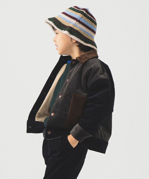 B:MING by BEAMS（ビーミングバイビームス）の「クレイジー コーデュロイ ブルゾン 2025FW（100～140cm）（ブルゾン・キッズ・ホワイト系その他5/ネイビー・120/110/100/140/130）」の8枚目の写真