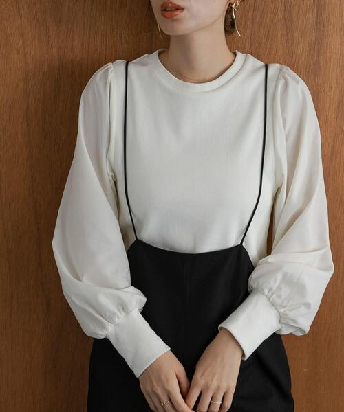 URBAN RESEARCH Sonny Label(アーバンリサーチサニーレーベル)の「『WEB限定』パフスリーブコンビプルオーバー(Tシャツ/カットソー・レディース・ベージュ/ブラック/オフホワイト・FREE)」の19枚目の写真