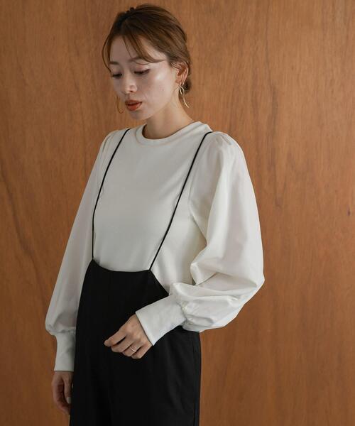 URBAN RESEARCH Sonny Label(アーバンリサーチサニーレーベル)の「『WEB限定』パフスリーブコンビプルオーバー(Tシャツ/カットソー・レディース・ベージュ/ブラック/オフホワイト・FREE)」の21枚目の写真