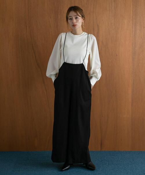 URBAN RESEARCH Sonny Label（アーバンリサーチサニーレーベル）の「『WEB限定』パフスリーブコンビプルオーバー（Tシャツ/カットソー・レディース・ベージュ/ブラック/オフホワイト・FREE）」の5枚目の写真