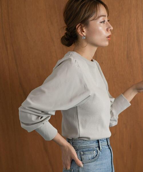 URBAN RESEARCH Sonny Label（アーバンリサーチサニーレーベル）の「『WEB限定』パフスリーブコンビプルオーバー（Tシャツ/カットソー・レディース・ベージュ/ブラック/オフホワイト・FREE）」の10枚目の写真